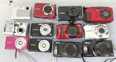 Lot 1190 - Group of 12 Compact Digital Cameras.