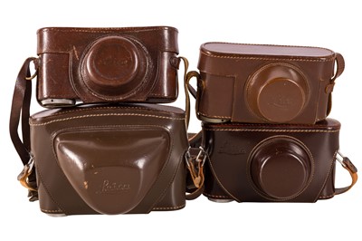 Lot 1089 - Four Leica screw mount camera leather cases.