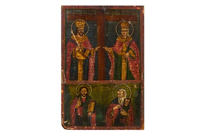 Lot 56 - TWO GREEK ICONS (19TH CENTURY)