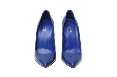 Lot 158 - Gucci Ultramarine Gloria Heeled Pump - Size 37.5