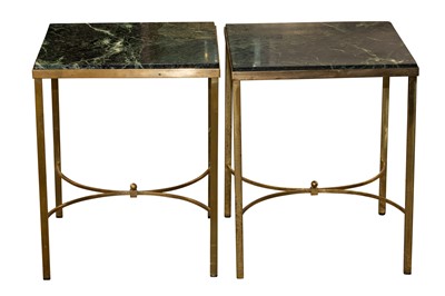Lot 778 - A PAIR OF CONTEMPORARY BRASS LAMP TABLES