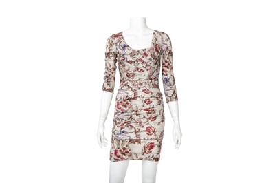 Lot 113 - Dolce & Gabbana Grey Silk Tapestry Print Dress -Size 36