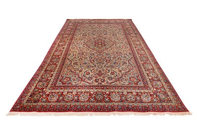 Lot 58 - A FINE ANTIQUE KASHAN CARPET, CENTRAL PERSIA