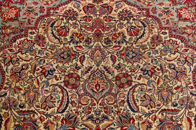 Lot 58 - A FINE ANTIQUE KASHAN CARPET, CENTRAL PERSIA