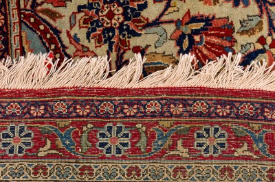 Lot 58 - A FINE ANTIQUE KASHAN CARPET, CENTRAL PERSIA