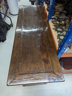 Lot 181 - A CHINESE CYPRESS WOOD MING-STYLE TABLE