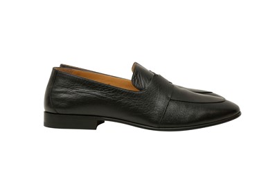 Lot 586 - Hermes Men's Black  Ancora Slip On Loafer - Size 43