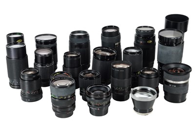 Lot 1204 - A Large Selection of SLR Lenses.