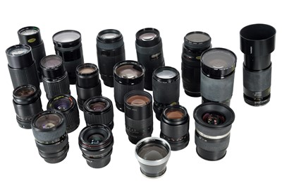 Lot 1204 - A Large Selection of SLR Lenses.
