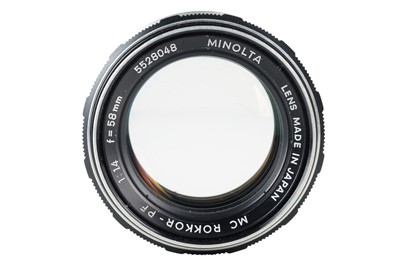 Lot 1289 - A Minolta MC Rokkor 58mm f1.4 lens.