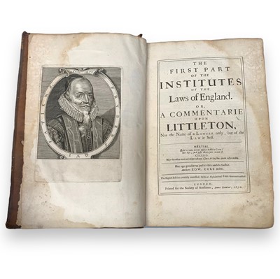 Lot 1 - [Law] Coke: The First Part of the Institutes of the Laws of England. 1670