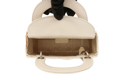 Lot 168 - Christian Dior Cream Embellished Mini Lady Dior Bag