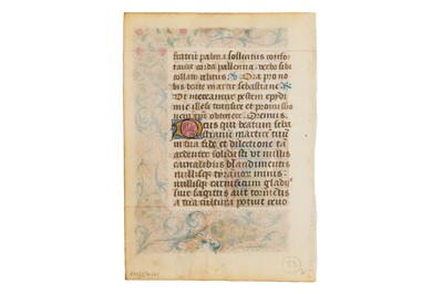 Lot 37 - Illuminated vellum leaves. St. Sebastian and St. Denis, [c.1500]