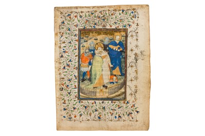 Lot 9 - Illuminated leaves on vellum from a Book of Hours