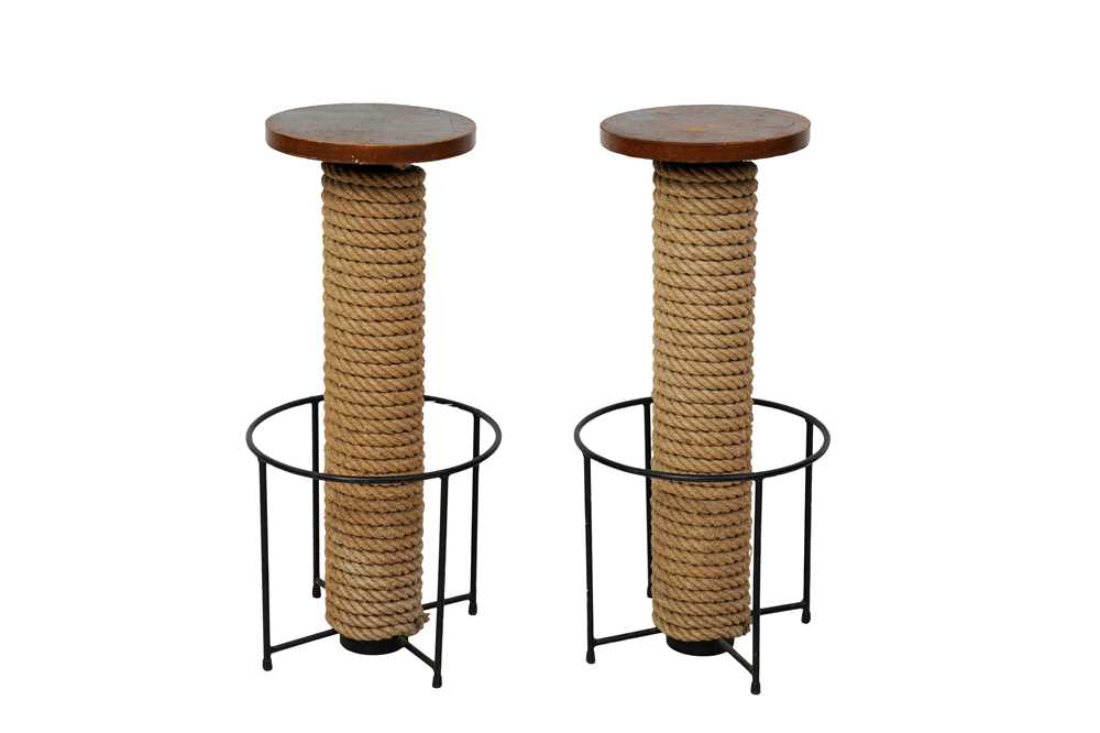 Lot 95 - A PAIR OF BAR STOOLS
