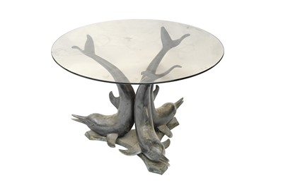 Lot 132 - A HOLLYWOOD REGENCY DOLPHIN COFFEE TABLE