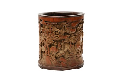 Lot 390 - A CHINESE BAMBOO BRUSH POT, BITONG