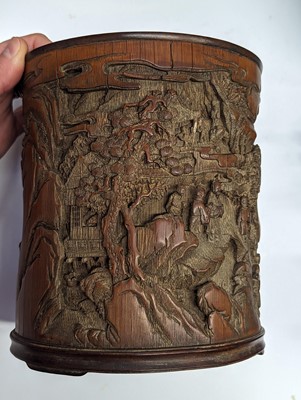 Lot 390 - A CHINESE BAMBOO BRUSH POT, BITONG