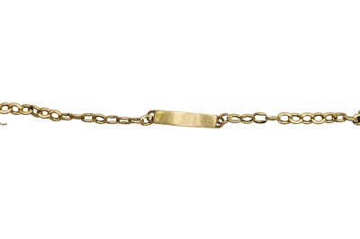 Lot 10 - A CURB LINK IDENTITY BRACELET