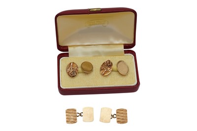 Lot 5 - TWO SETS OF 9CT GOLD CUFFLINKS