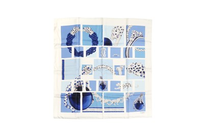 Lot 163 - Cartier Jewelled Panther Print Silk Scarf