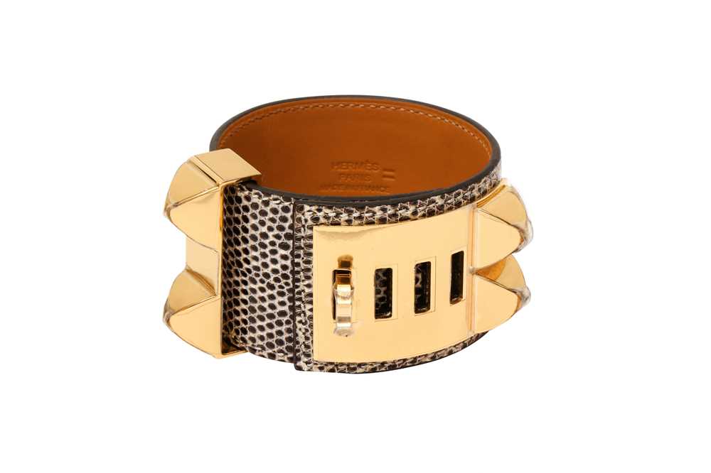 Lot 175 - λ Hermes Ombre Lizard Collier De Chein Bracelet - Size T2