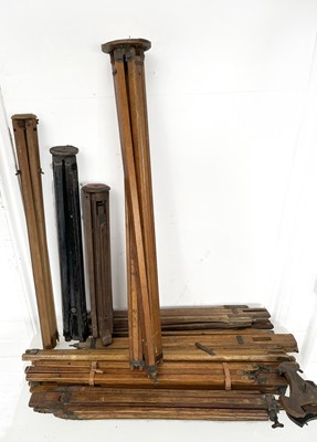 Lot 1392 - A Group of Nine Vintage Wooden Camera Tripods.