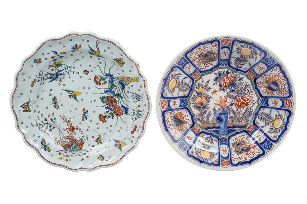 Lot 142 - TWO 19TH CENTURY FRENCH POLYCHROME FAIENCE DISHES