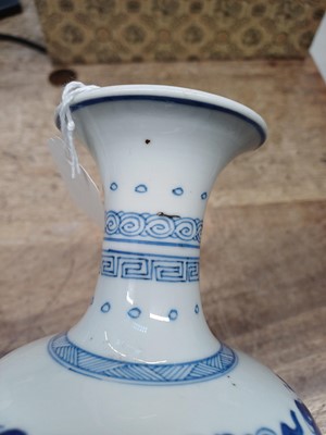 Lot 22 - A CHINESE BLUE AND WHITE BALUSTER VASE