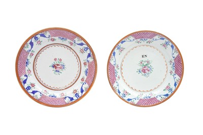Lot 546 - TWO CHINESE EXPORT FAMILLE-ROSE DISHES