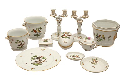 Lot 544 - A COLLECTION OF HEREND ROTHSCHILD PATTERN PORCELAIN ITEMS