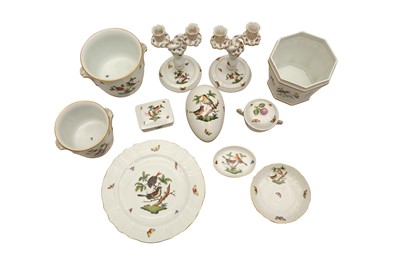 Lot 544 - A COLLECTION OF HEREND ROTHSCHILD PATTERN PORCELAIN ITEMS