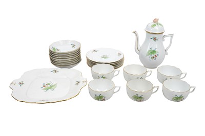 Lot 187 - A HEREND ROSEHIP PATTERN PORCELAIN COFFEE SET