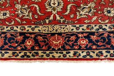 Lot 38 - A VERY FINE PART SILK SIGNED ISFAHAN RUG, CENTRAL PERSIA