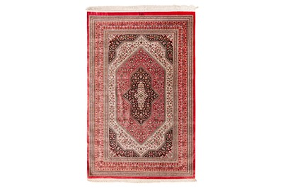 Lot 87 - AN EXTREMELY FINE SIGNED SILK QUM RUG, CENTRAL PERSIA