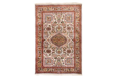 Lot 77 - AN EXTREMELY FINE SIGNED SILK QUM RUG, CENTRAL PERSIA