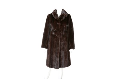 Lot 253 - Wehrmeier Brown Mink Knee Length Coat