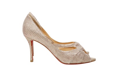 Lot 370 - Christian Louboutin Rose Gold D'orsay Pump - Size 37.5