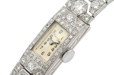 Lot 80 - ASPREY. AN ART DECO DIAMOND COCKTAIL WATCH