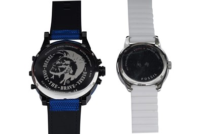 Lot 95 - DIESEL AND FOSSIL FASHION WRISTWATCHES
