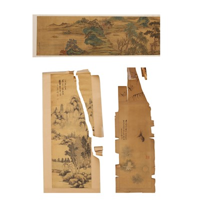 Lot 235 - A group of three Chinese scroll paintings, 19th - 20th century