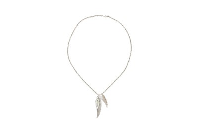 Lot 481 - Fendi Crystal Double Angel Wing Pendant Necklace