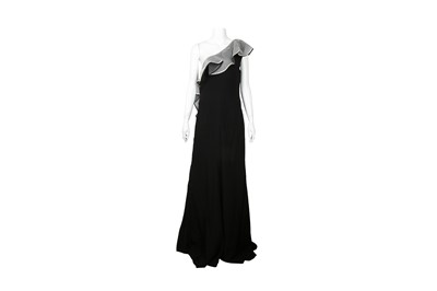 Lot 459 - Valentino Black Crepe One Shoulder Gown - Size 12