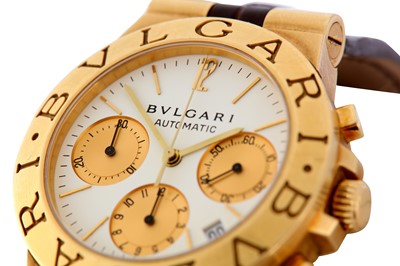 Lot 48 - BVLGARI. 18CT DIAGONO CHRONOGRAPH WRISTWATCH