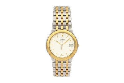 Lot 57 - CHOPARD MONTE-CARLO STEEL AND GOLD WRISTWATCH