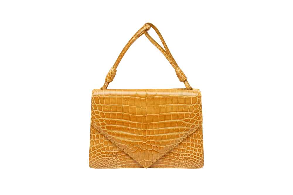 Lot 14 - λ Bottega Veneta Ochre Crocodille Top Handle Bag