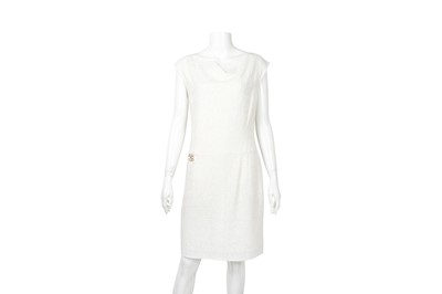 Lot 470 - Chanel White Boucle CC Sleeveless Dress
