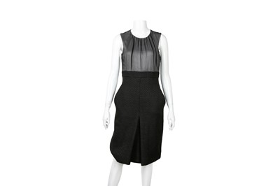 Lot 584 - Chanel Black Wool Tweed Sleeveless Dress - Size 38