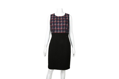Lot 583 - Chanel Black Wool Jacquard Sleeveless Dress - Size 40