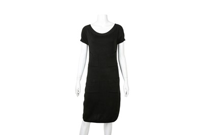 Lot 561 - Chanel Black Knit V Back Short Sleeve Dress